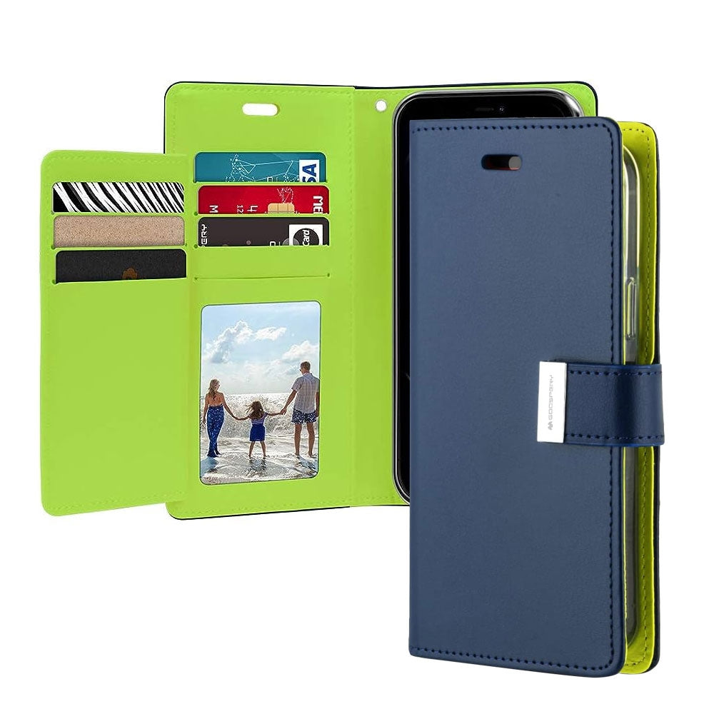iPhone 15 Plus Leather Wallet Flip Case Cover - Black