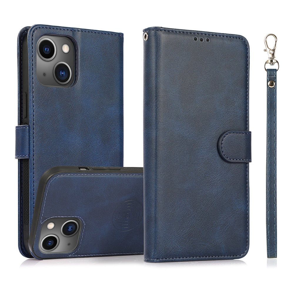 iPhone 13 Leather Wallet Flip MagSafe Case Cover - Black