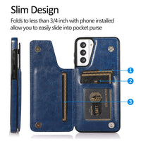 Thumbnail for Samsung Galaxy S21 Leather Wallet Flip Case Cover - Black