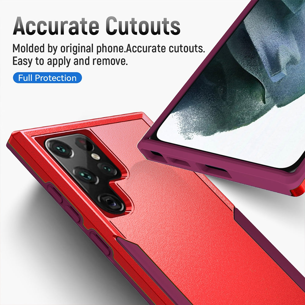Dual Layer Shockproof Case Cover for Samsung Galaxy S22 Ultra - Black