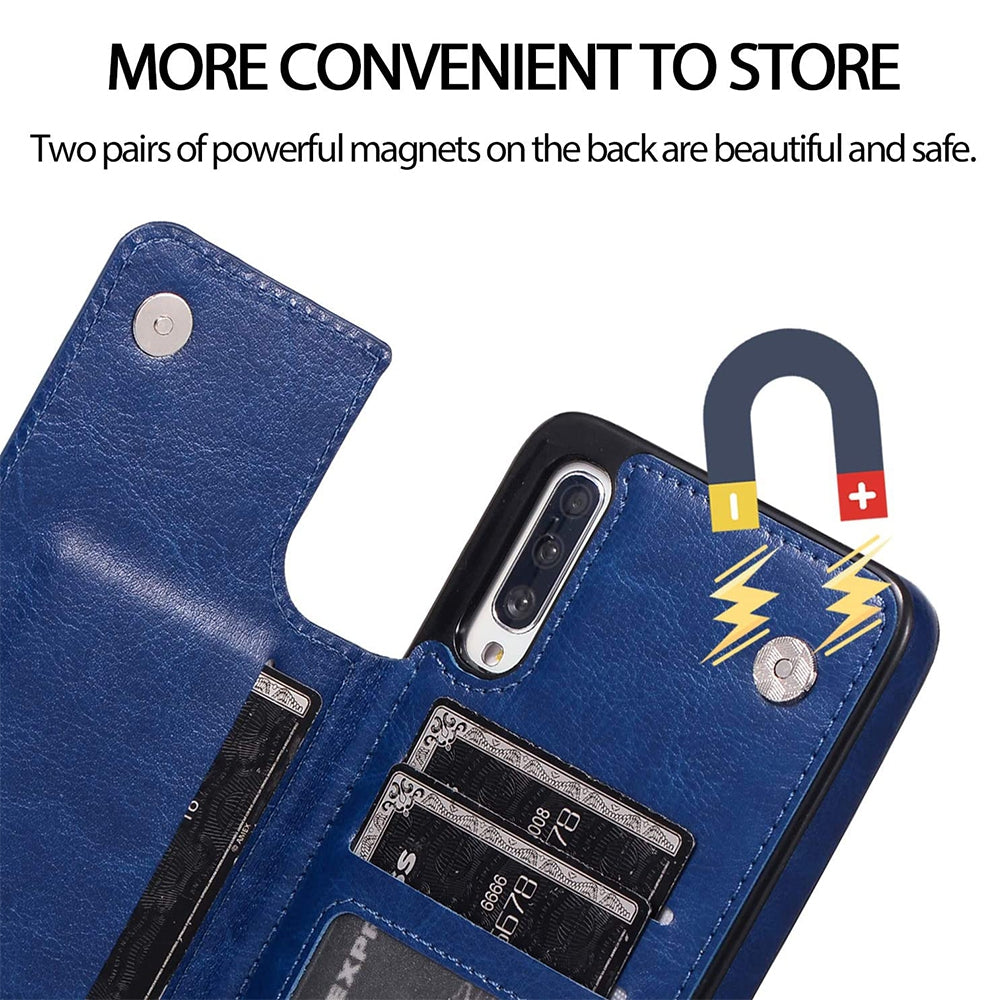 Back Flip Leather Wallet Cover Case for Samsung Galaxy A50 / A50s / A30s - Black