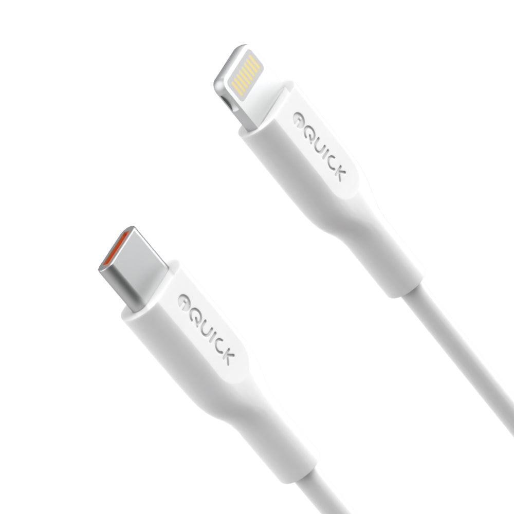 PVC USB-C to Lightning Fast Charging Cable 1M - White
