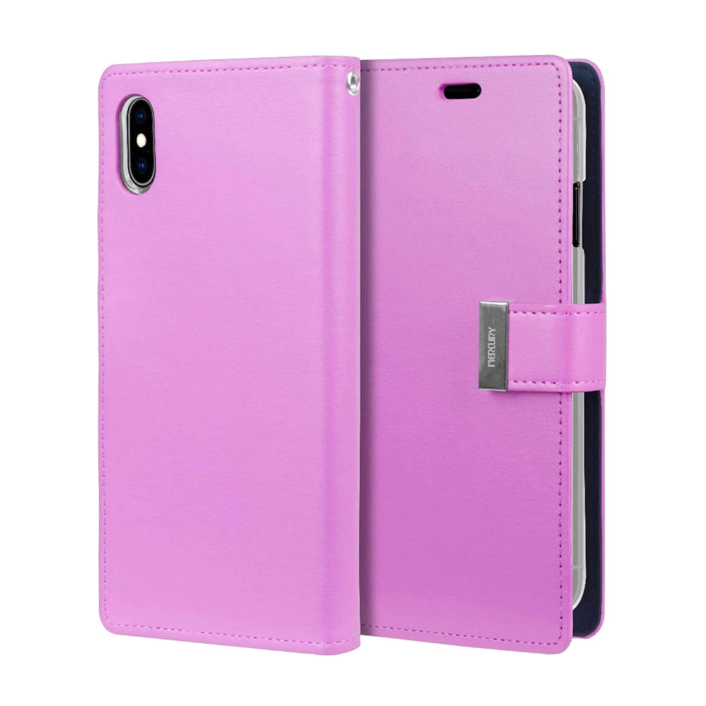 iPhone X Leather Wallet Flip Case Cover - Black