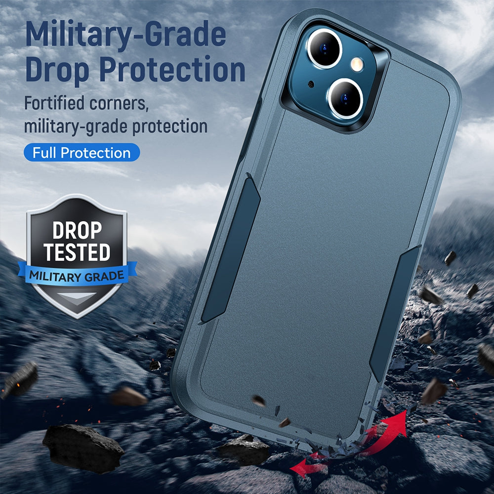 Dual Layer Shockproof Case Cover for iPhone 14 - Black