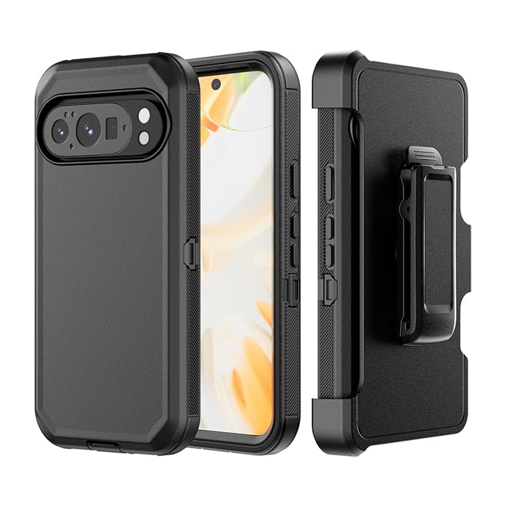 Google Pixel 10 Heavy-Duty Armor Case Cover - Black