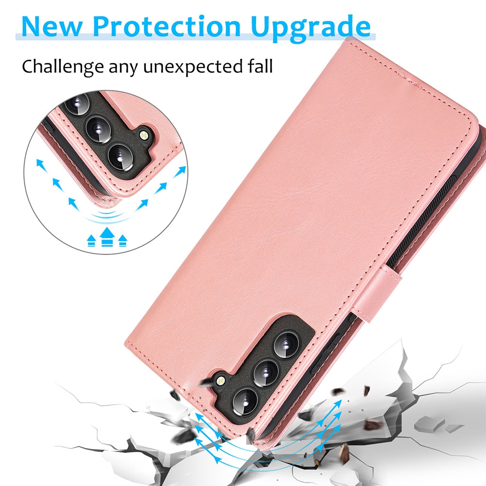 Samsung Galaxy S22 Plus Leather Wallet Flip MagSafe Case Cover - Black