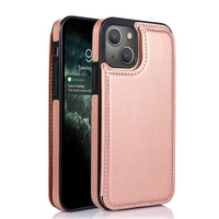 Thumbnail for Back Flip Leather Wallet Cover Case for iPhone 15 - Black