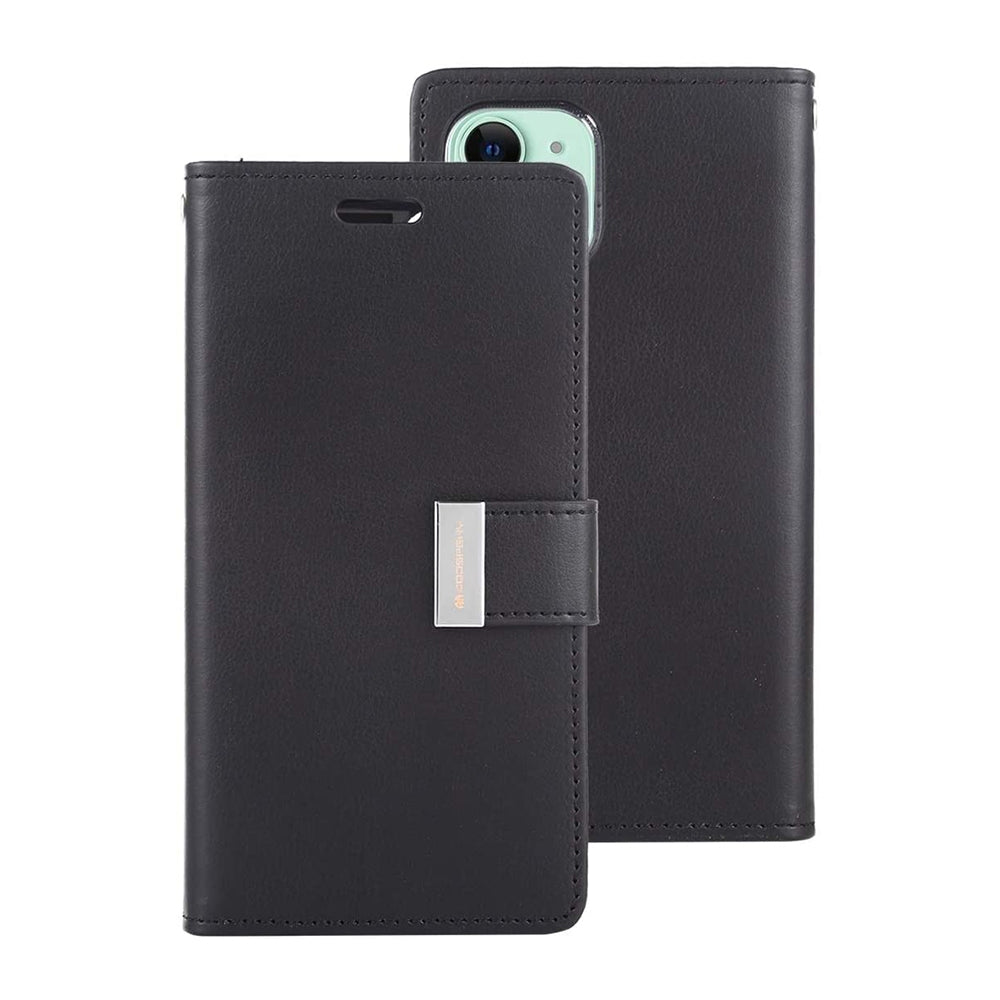 iphone-11-leather-wallet-flip-case-cover-black-21373 Black