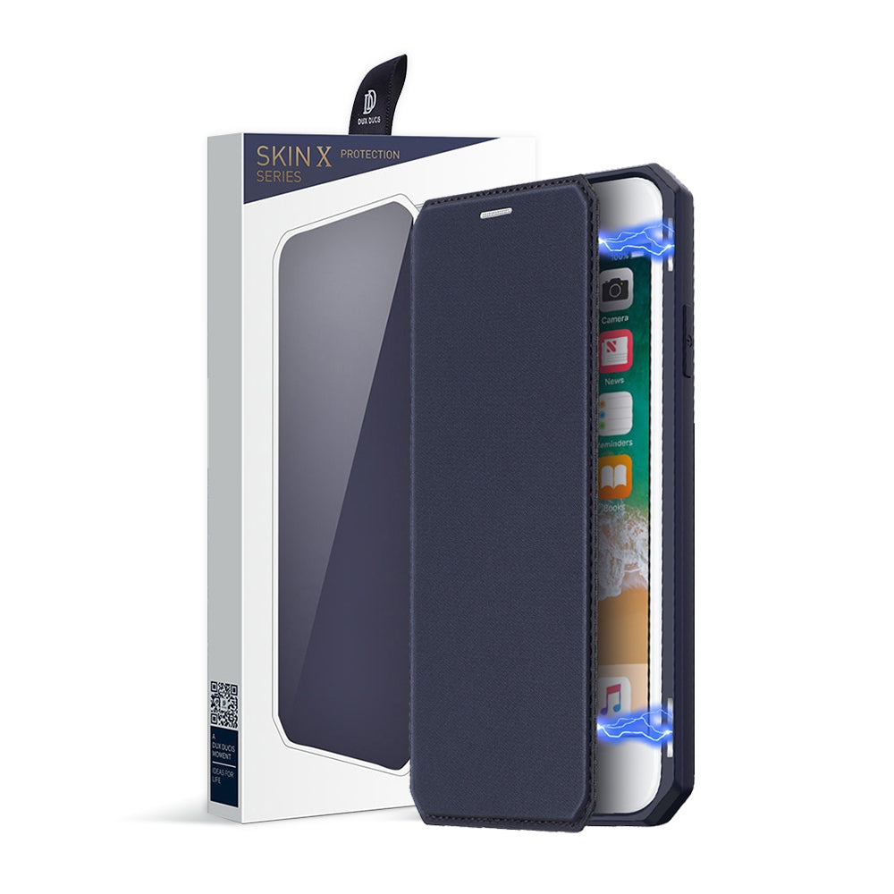 SKIN-X Series Magnetic Flip Case Cover for iPhone 7 / 8 / SE - Black