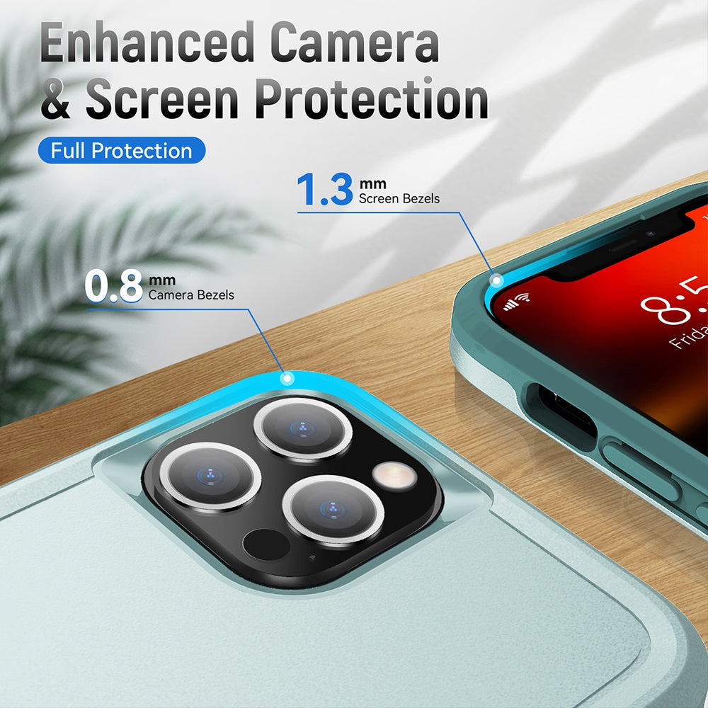 Dual Layer Shockproof Case Cover for iPhone 14 Max - Black