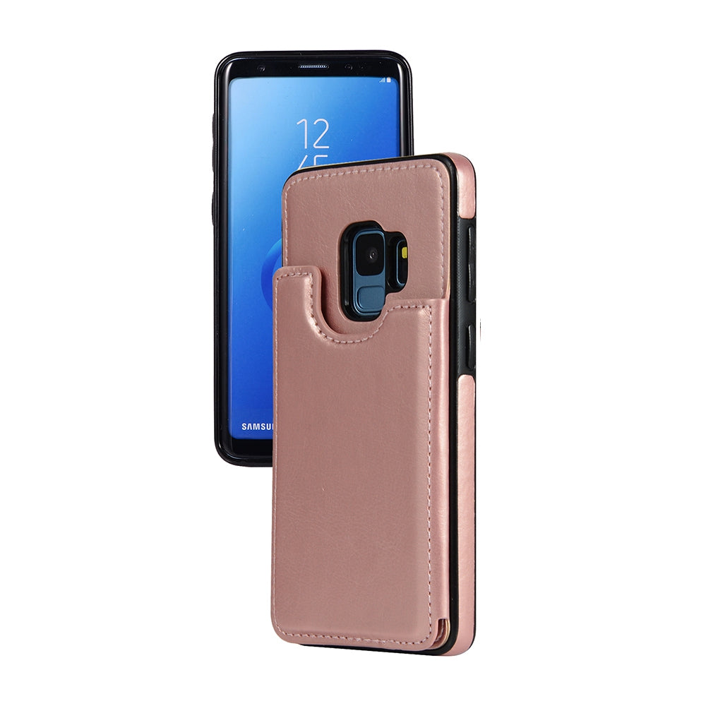 Samsung Galaxy S9 Leather Wallet Flip Case Cover - Black