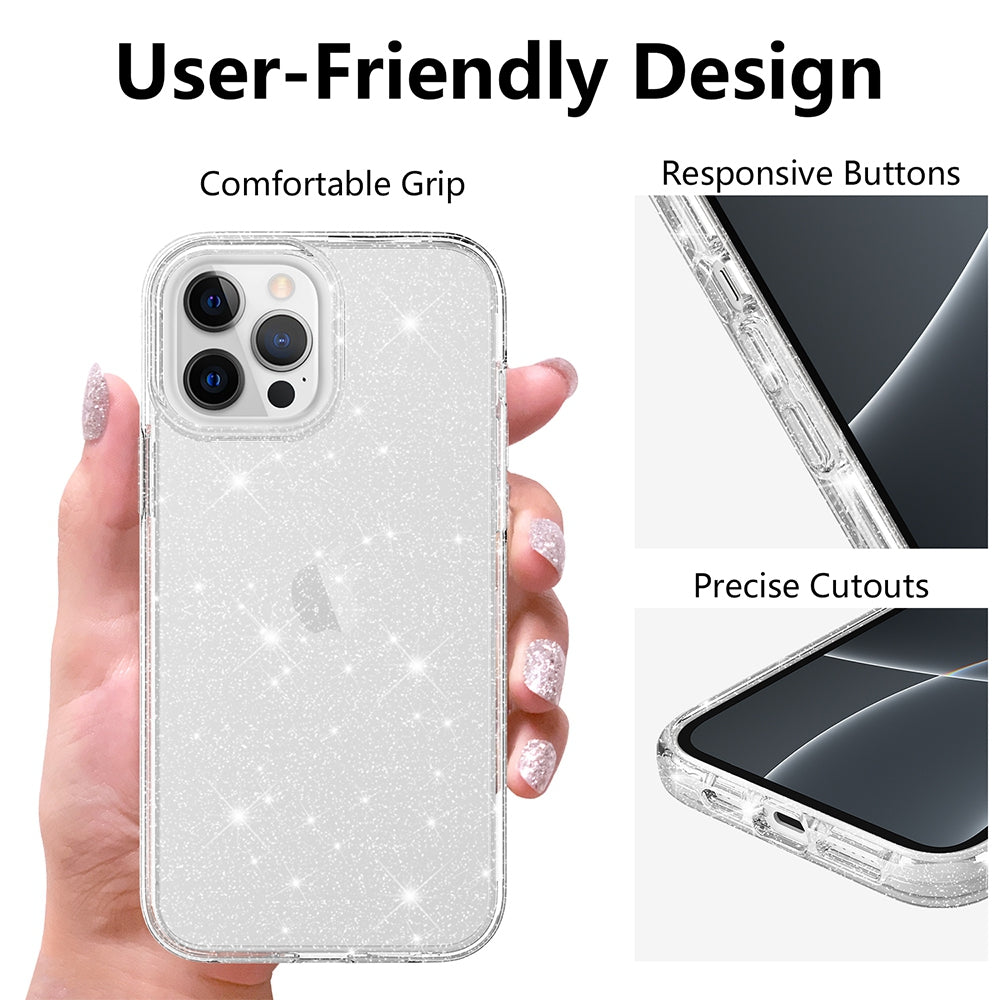iPhone 15 Plus Clear Shockproof Case Cover - Black