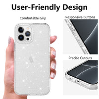 Thumbnail for iPhone 15 Plus Clear Shockproof Case Cover - Black