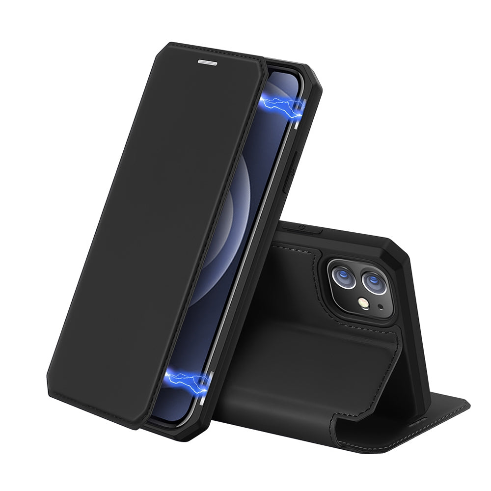 SKIN-X Series Magnetic Flip Case Cover for iPhone 12 / 12 Pro - Black