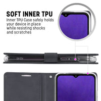 Thumbnail for Samsung Galaxy A22 Leather Wallet Flip Case Cover - Black