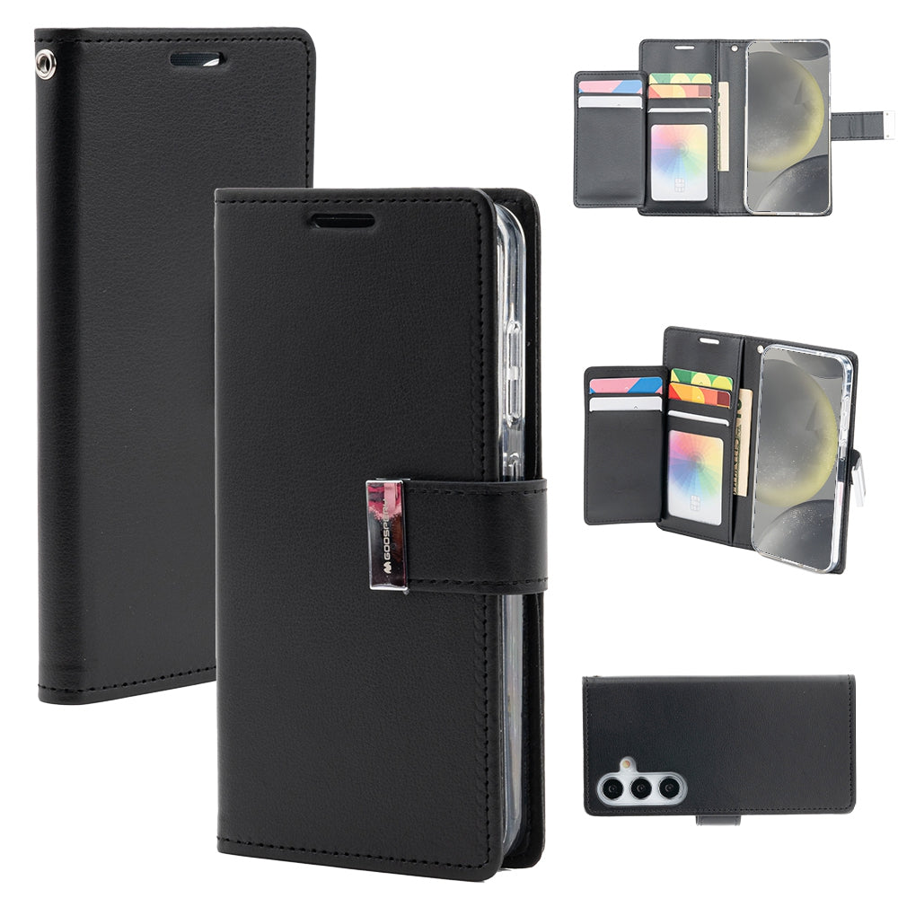 Samsung Galaxy S26 Leather Wallet Flip MagSafe Case Cover - Black