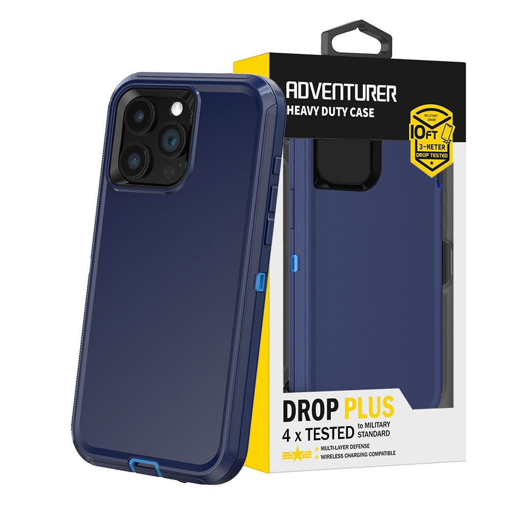 iPhone 15 Pro Max Heavy-Duty Armor Case Cover - Black