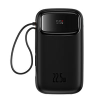 Thumbnail for Qpow2 Dual-Cable Digital Display Fast Charge Power Bank 10000mAh 22.5W Cluster - Black