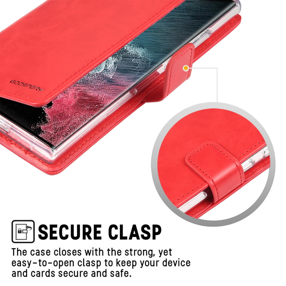Samsung Galaxy S24 Ultra Leather Wallet Flip Case Cover - Black