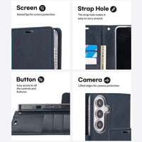 Thumbnail for Samsung Galaxy S26 Plus Leather Wallet Flip MagSafe Case Cover - Black