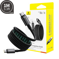 Thumbnail for Tungsten Gold Magnetic Charging Cable USB-C to USB-C 100W 1m for 15 / 16 / 17 Series-Cluster