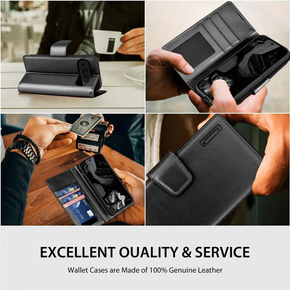 Hanman PU Flip Leather Wallet Case for Google Pixel 9 / 9 Pro