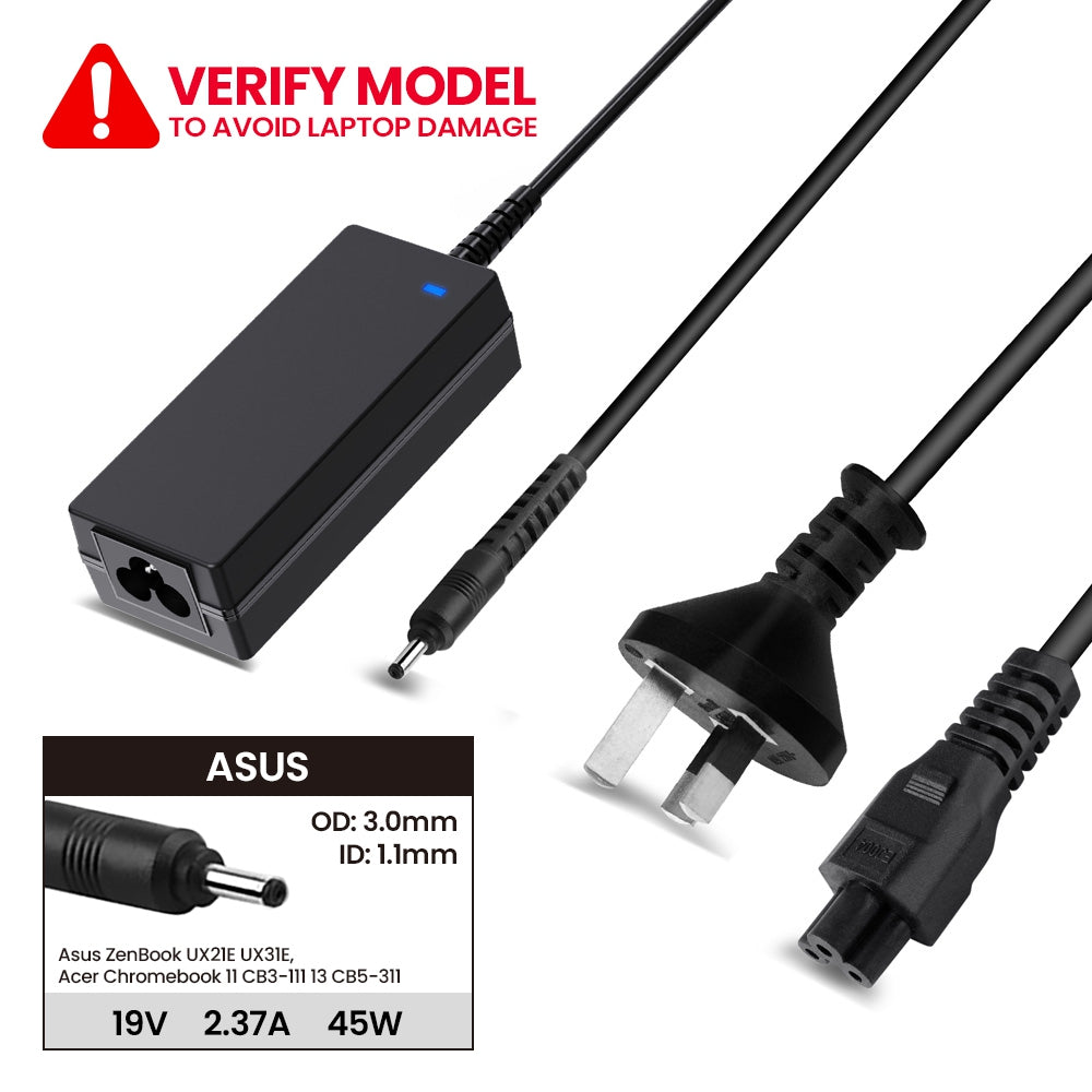 Laptop Power Adapter AS451903011 For Asus ZenBook UX21E UX31E, Acer Chromebook 11 CB3-111 13 CB5-311