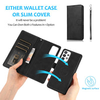 Thumbnail for Samsung Galaxy A32 Leather Wallet Flip MagSafe Case Cover - Black