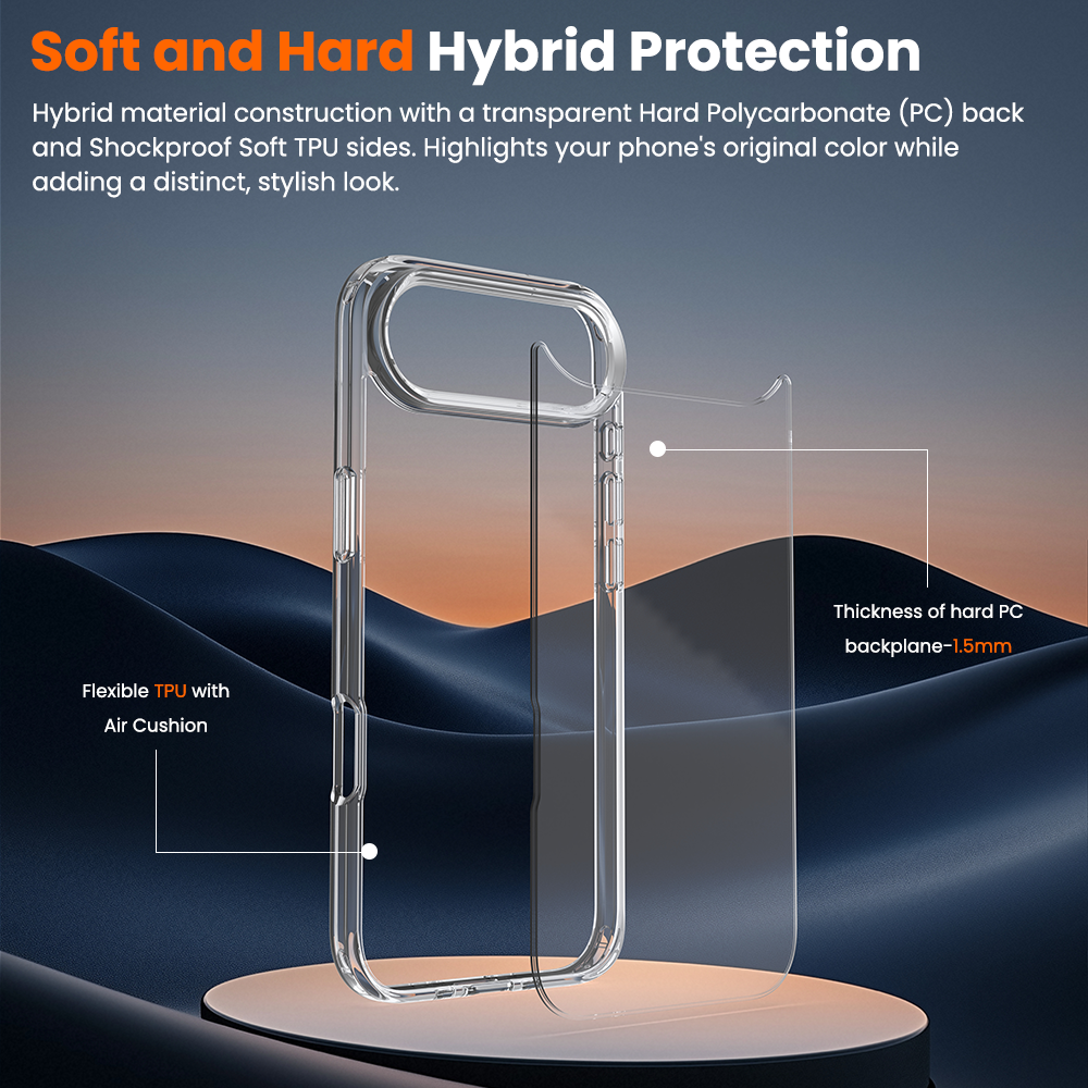 iPhone 17 Pro Clear Shockproof Case Cover