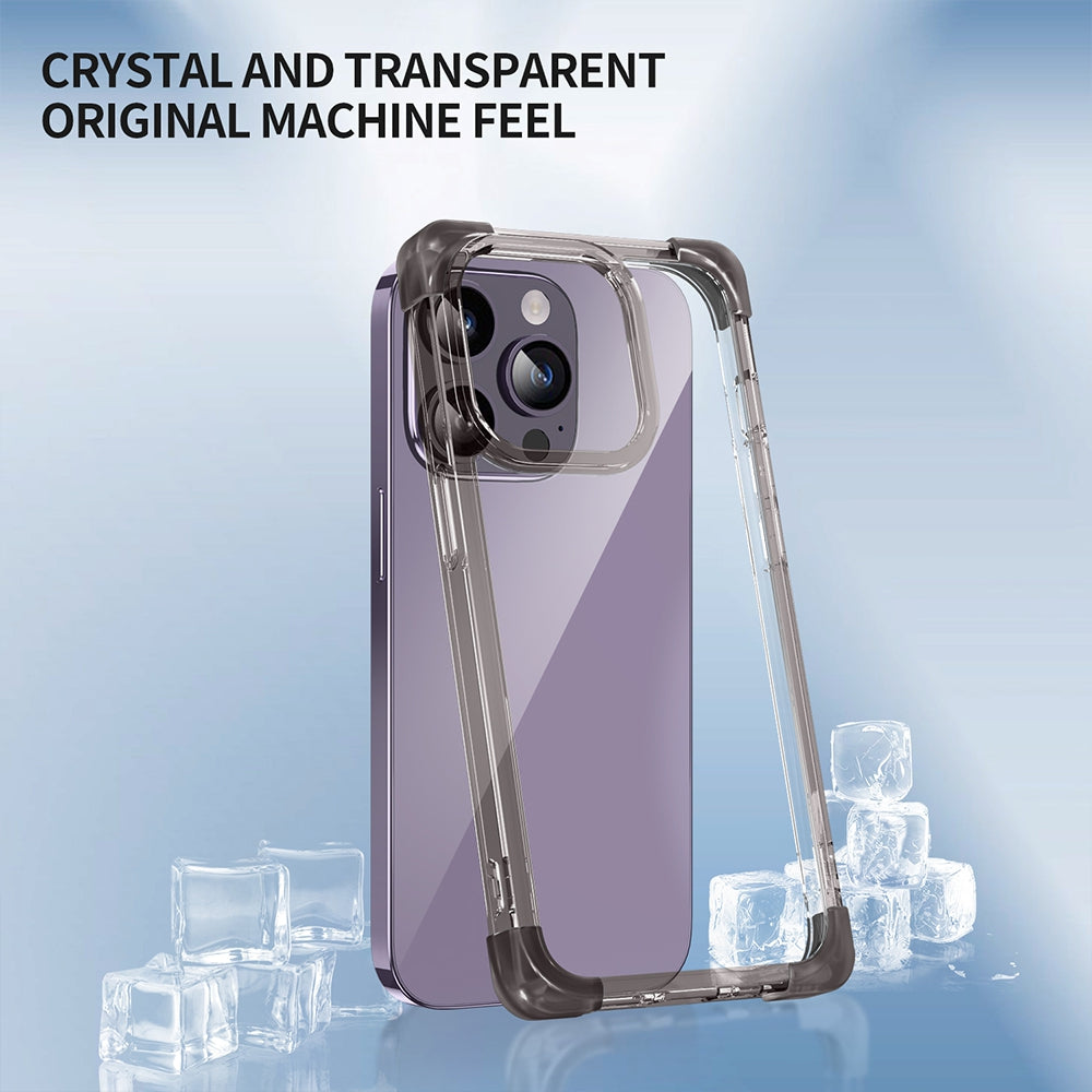 Anti-Shock Space Protective Clear Case Cover for iPhone 14 Pro Max-Clear - Black