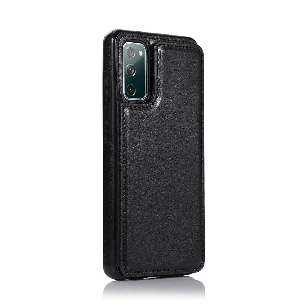 samsung-galaxy-s20-leather-wallet-flip-case-cover-black-19588 Black