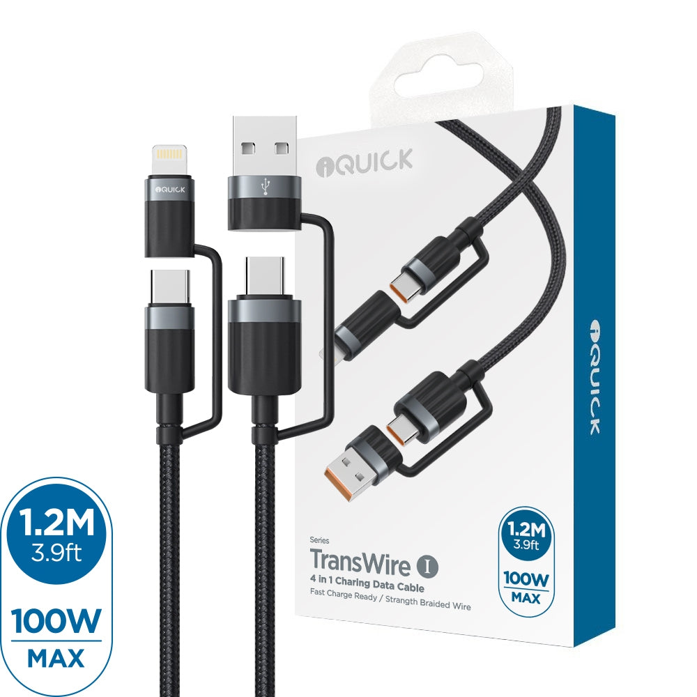 TransWire I Series 4 in 1 Charging Date Cable 1.2m 100W for 15 / 16 / 17 Series