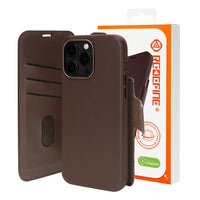 Thumbnail for iPhone 15 Pro Leather Wallet Flip MagSafe Case Cover - Black