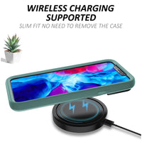 Thumbnail for 3 in 1 Shockproof Silicone Armor Case Cover for iPhone 12 mini - Black