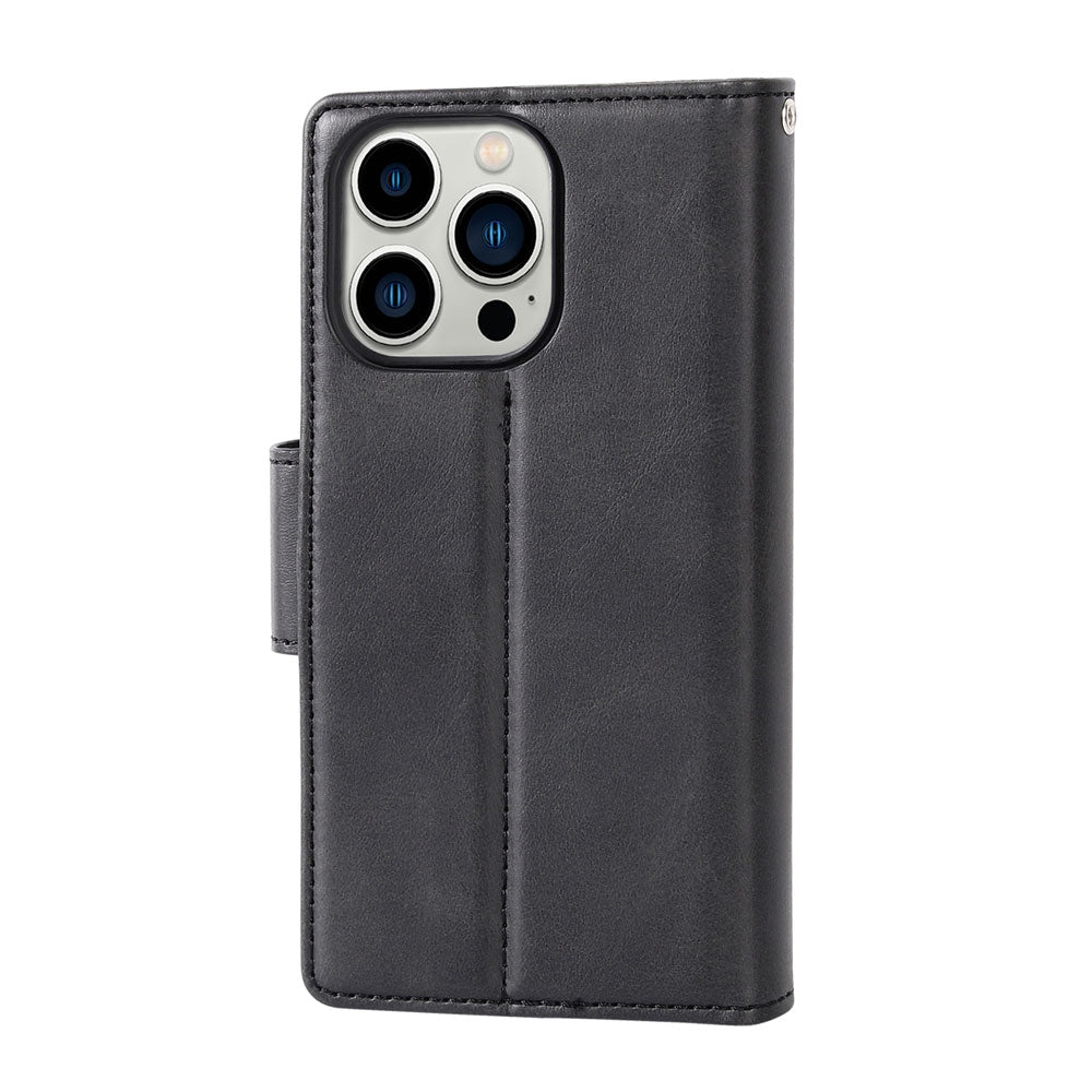 iphone-14-pro-leather-wallet-flip-magsafe-case-cover-black-20496 Black