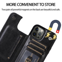 Thumbnail for Back Flip Leather Wallet Cover Case for iPhone 14 Pro - Black
