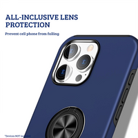 Thumbnail for iPhone 16 Pro Comprehensive Protection Case Cover with Magnetic Ring Holder: Anti-Shock, Anti-Falling - Black