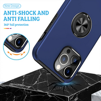 Thumbnail for iPhone 14 Compatible Case Cover With Shockproof And Magnetic Ring Holder - Navy