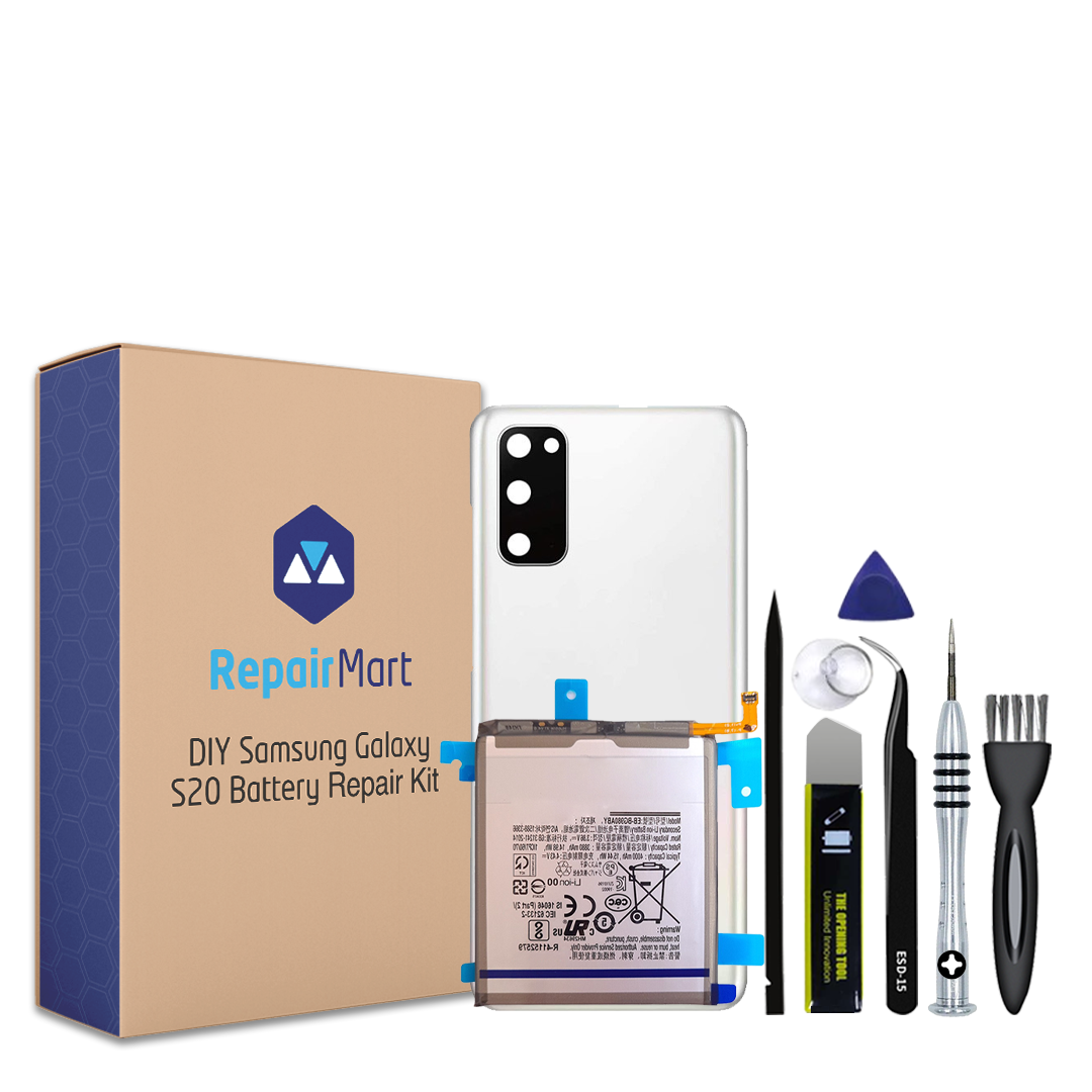 Samsung Galaxy S20 Compatible Battery & Back Cover Lens Installed Replacement DIY Repair Tools Kit