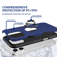 Thumbnail for iPhone 16 Pro Comprehensive Protection Case Cover with Magnetic Ring Holder: Anti-Shock, Anti-Falling - Black