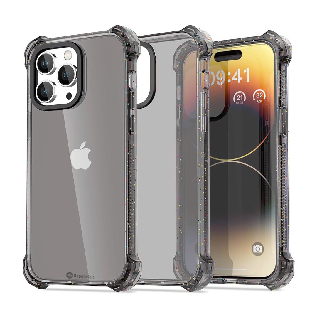 iPhone 15 Shockproof Case Cover - Drop-Resistant, Premium Quality, Comfortable Grip, Long-Lasting, Lightweight - Clear Black