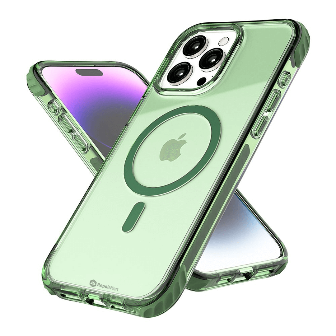 iPhone 15 Pro Max Compatible Case Cover With Transparent Echo Wave Design - Clear Green