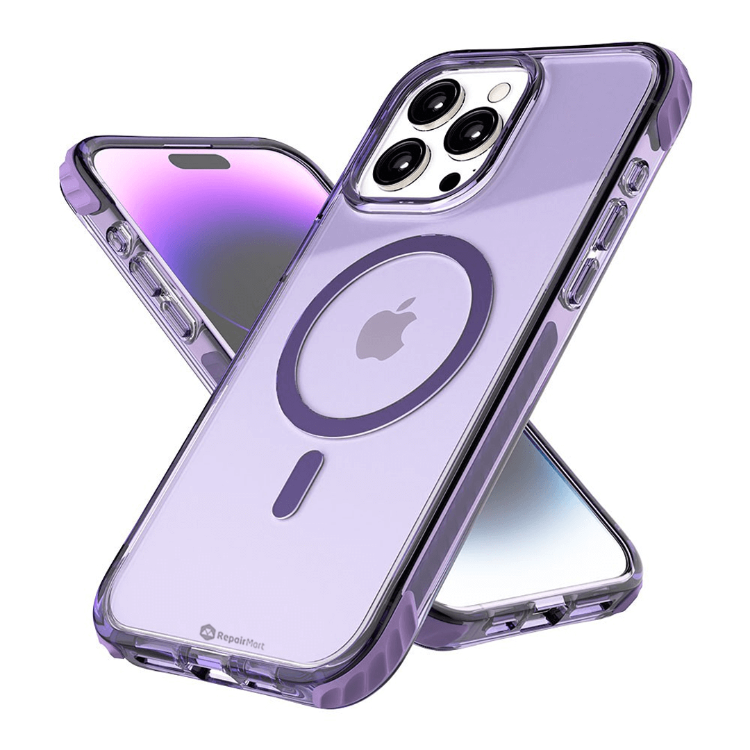 iPhone 15 Pro Compatible Case Cover With Transparent Echo Wave Design - Clear Purple