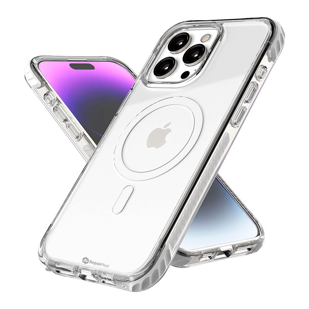 iPhone 15 Pro Max Compatible Case Cover With Transparent Echo Wave Design - Clear White