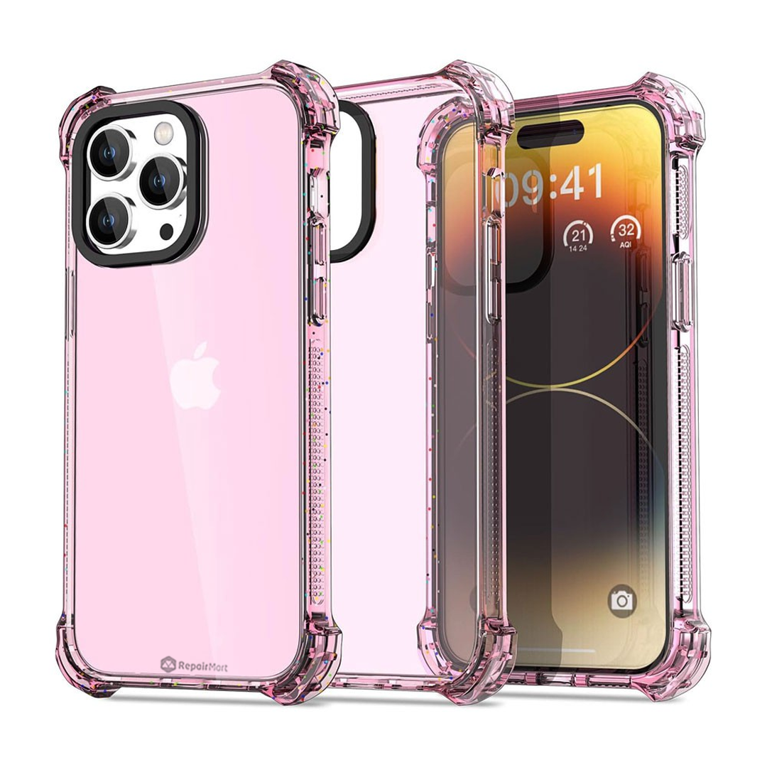 iPhone 15 Plus Shockproof Case Cover - Drop-Resistant, Premium Quality, Comfortable Grip, Long-Lasting, Lightweight - Clear Pink