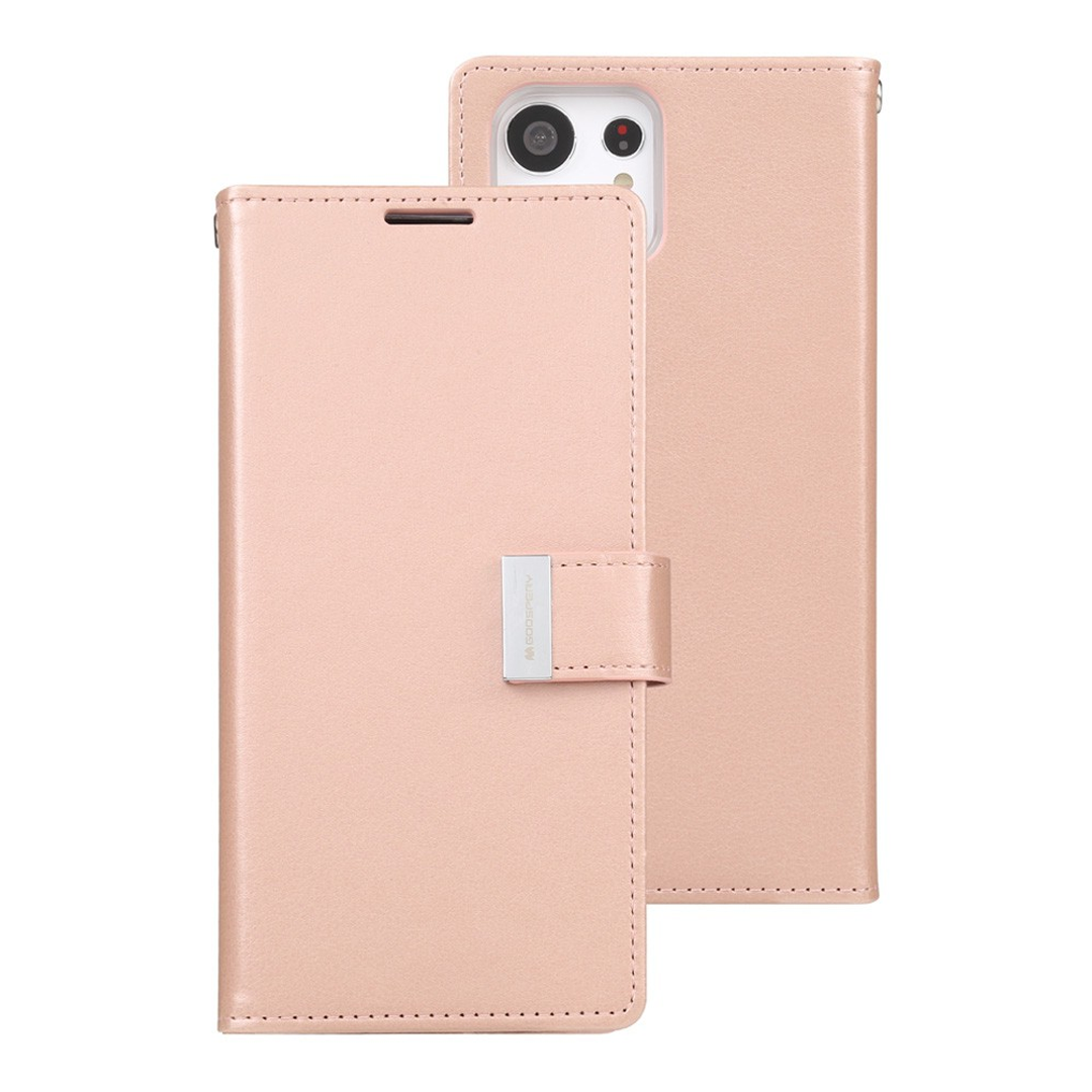 Samsung Galaxy S23 Ultra Compatible Case Cover With Rich Diary - Rose Gold