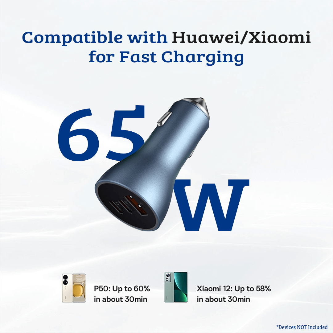Baseus Golden Contactor Pro Triple Fast Charger Car Charger 65W U+C+C