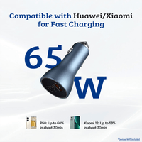 Thumbnail for Baseus Golden Contactor Pro Triple Fast Charger Car Charger 65W U+C+C