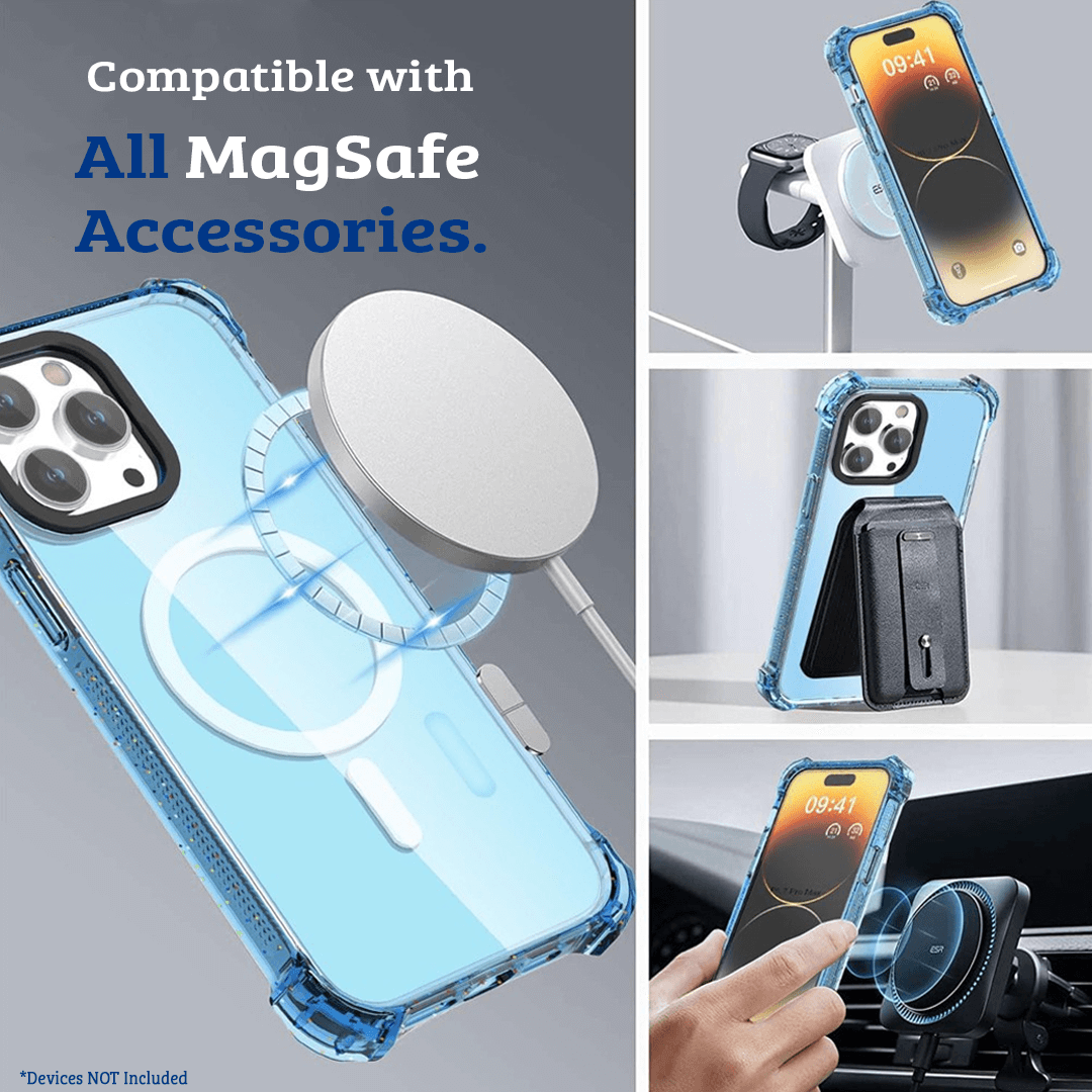 iPhone 15 Compatible Case Cover With Clear Bounce Impact Compatible With Magsafe Technology - Clear Black