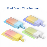 Thumbnail for 5200mAh Power Bank: Compact, Fast Charging, and Integrated Type-C Cable-Yellow